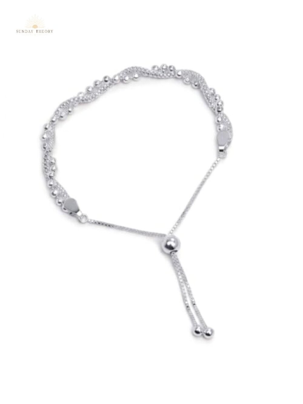 925 Sterling Silver Sliding Bolo Bracelet Women Handmade Adjustable Chain